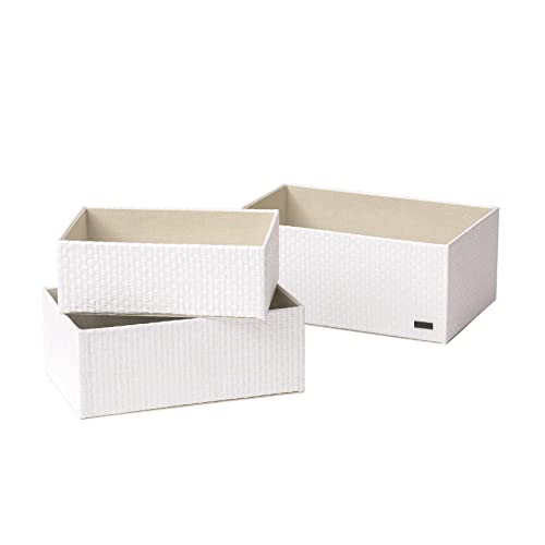 LA JOLIE MUSE Woven Paper Storage Baskets Set - Durable, Handcrafted, Versatile Organizers - 3 Sizes