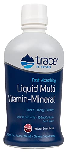 Trace Minerals Liquid Multivitamin - Boosts Energy, Supports Hair & Skin - Natural Berry, 30 fl oz