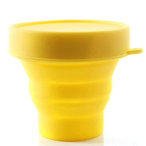 LUCKY CLOVER Collapsible Silicone Cup - BPA-Free Sterilizer for Menstrual Cups & Travel - Yellow