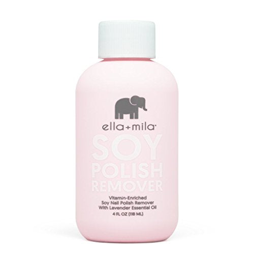 ella+mila Nail Polish Remover - Non-Toxic, Lavender Enriched, Hydrating Formula - 4 fl oz