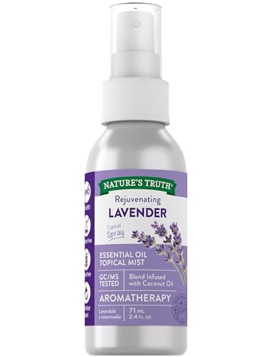 Nature's Truth Lavender Essential Oil Spray - Rejuvenating Aroma Mist, Pure Plant-Based - 2.4 fl oz