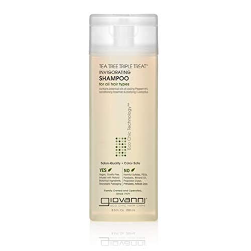 GIOVANNI Tea Tree Shampoo - Strengthens & Rejuvenates Hair, Vegan, Paraben Free - 8.5 oz