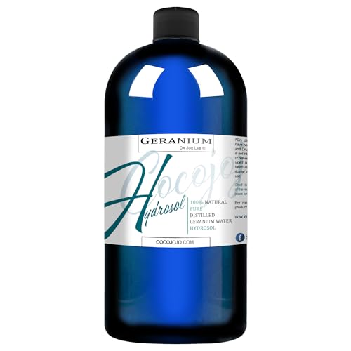 Cocojojo Geranium Hydrosol Spray - Hydrating Facial Mist, Alcohol-Free for All Skin Types - 32oz