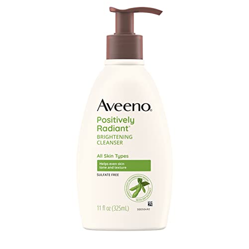 Aveeno Brightening Facial Cleanser - Moisture-Rich Soy Extract, Non-Comedogenic - 11 Fl. Oz