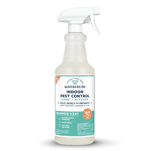 Wondercide Indoor Pest Control Spray - Kills Ants, Fleas, Spiders - Pet Safe, Cedarwood 32oz