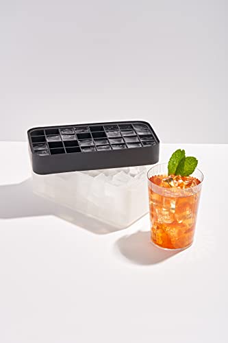 W&P Ice Box Silicone Ice Cube Tray - 96 Cubes, BPA-Free, Dishwasher Safe, Charcoal