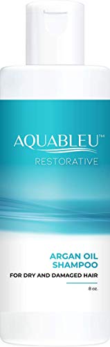 Aquableu Argan Oil Shampoo - Restores Dry & Damaged Hair, Sulfate & Paraben Free - 8oz