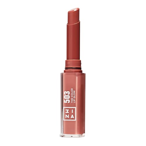 3INA The Color Lip Glow - Hydrating Pigmented Lipstick with Shea Butter - Medium Nude Pink - 0.05 oz