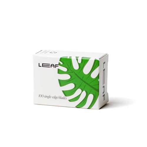 Leaf Shave Single-Edge Razor Blades - Recyclable, Cost-Effective, Platinum Coated - 100 Count