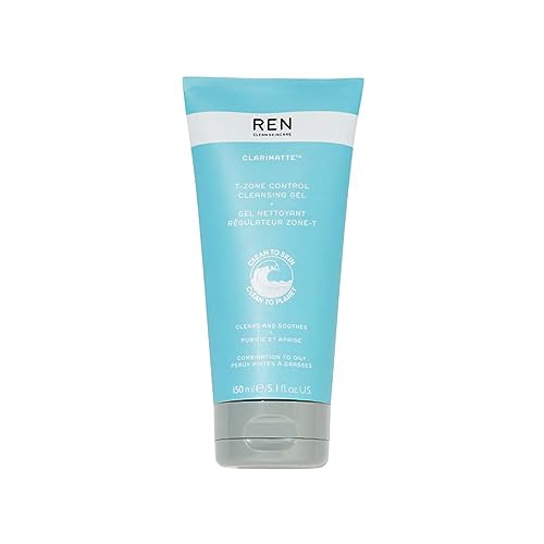 REN Clarimatte T-Zone Control Cleansing Gel - Balances Oily Skin, Vegan & Cruelty-Free - 150ml