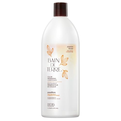 Bain de Terre Passion Flower Conditioner - Locks in Color, Hydrating Argan & Monoi Oils - 33.8oz