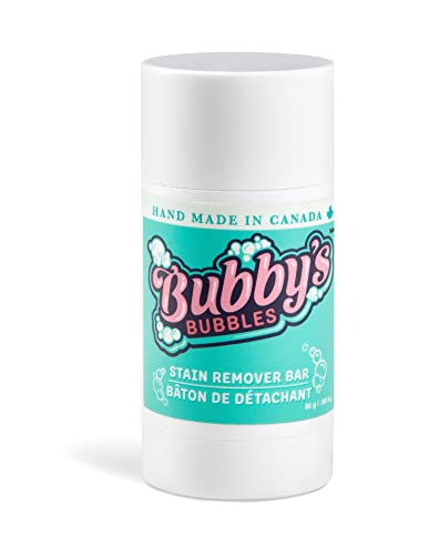 Bubby's Bubbles Stain Remover Bar - Color Safe, Vegan, No Bleach, Works on All Fabrics - Unscented