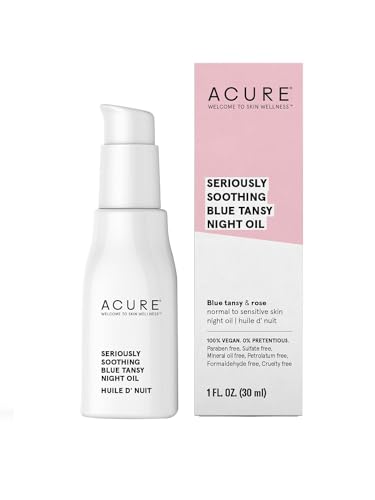 Acure Tansy Night Rose Oil - Deep Hydration & Soothing for Sensitive Skin - 100% Vegan, 1 oz