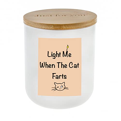 Lihome Cat Lover Candle - Odor Eliminating, Handmade Ceramic Jar, Natural Soy Wax, 11.5oz