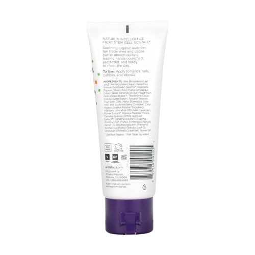 Andalou Naturals Lavender Hand Cream - Nourishing Moisture, Fair Trade Shea & Cocoa Butter - 3.4oz