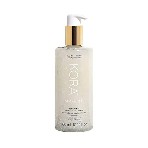 KORA Organics Body Wash - Hydrating Cleanser with Organic Botanicals, Rose Scent - 10.14 oz