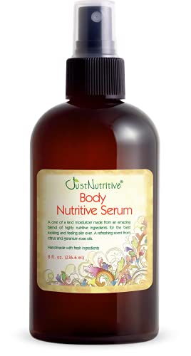 Just Nutritive Body Oil - Hydrating Tanning Serum, Nourishing Ingredients - 8 Oz