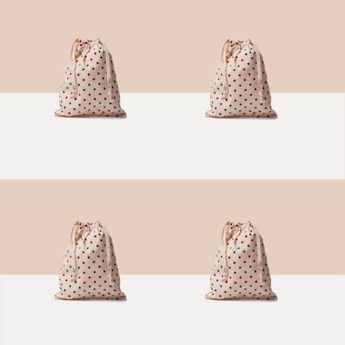 Reusable Organic Cotton Gift Bags - Convenient, Washable & Multipurpose - 4 Bags, 8"x10"
