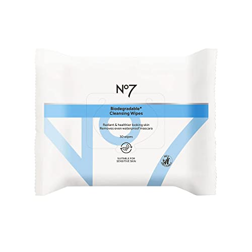 No7 Makeup Remover Wipes - Hydrating with Witch Hazel & Vitamin B5, Hypoallergenic - 30 Wipes