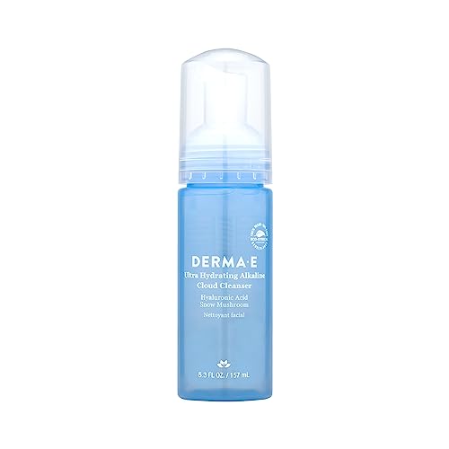 Derma E Face Wash & Cleanser - Hydrating Foam with Hyaluronic Acid, Vegan - 5.3 Oz