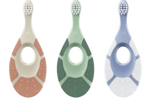 Jordan® Baby Toothbrush - Bio-Based Bristles, Soft Teething Ring, 84% Recycled Handle - 3 Pack