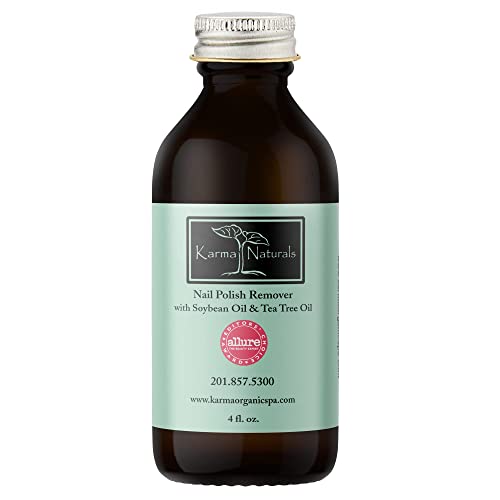 Karma Organic Nail Polish Remover - Nourishing Soybean & Tea Tree Oil, Non Toxic - 4 fl. Oz.