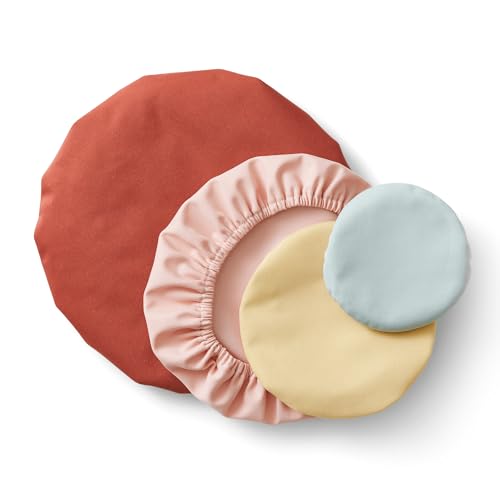 Esembly Bowl Caps - Reusable, Waterproof Covers for Leftovers, 100% Recycled Plastic - 4-Pack