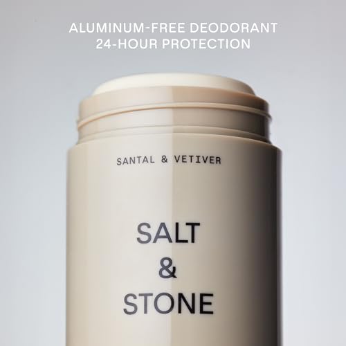 SALT & STONE Natural Deodorant - Extra Strength with Seaweed & Probiotics, Santal & Vetiver - 2.65oz