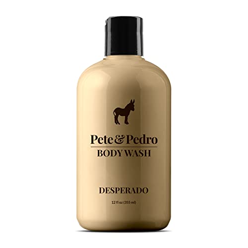 Pete & Pedro Desperado Body Wash - Moisturizing Rum & Tobacco Scent, Activated Charcoal - 12 oz