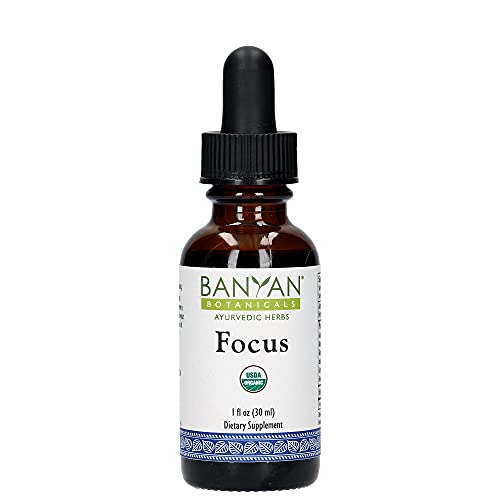 Banyan Botanicals Organic Focus Liquid Extract - Enhances Concentration, Mental Support - 1oz