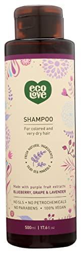 Ecolove Shampoo - Nourishing Purple Fruit Blend, Vegan, SLS & Paraben Free - 17.6oz