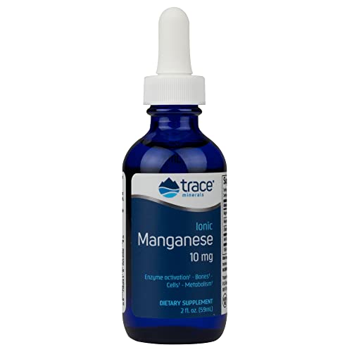 Trace Minerals Liquid Ionic Manganese - Supports Metabolism & Brain Function, Non-GMO - 2oz