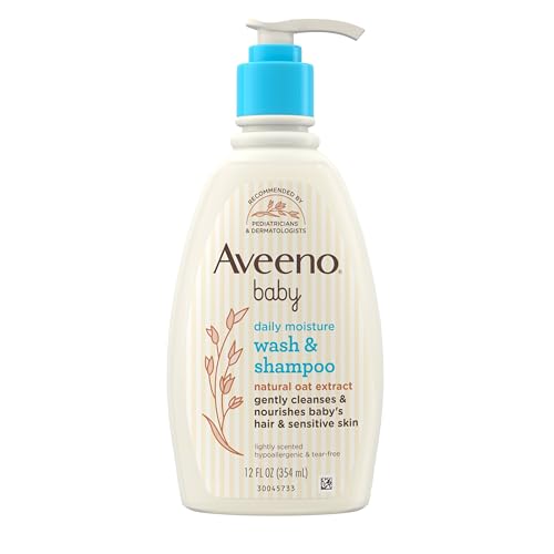 Aveeno Baby 2-in-1 Shampoo & Body Wash - Gentle Oat Extract, Tear-Free, Hypoallergenic - 12oz