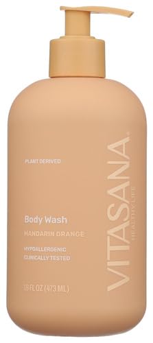 Vitasana Body Wash - EWG Verified, Hydrating, Hypoallergenic, Mandarin Orange - 16oz