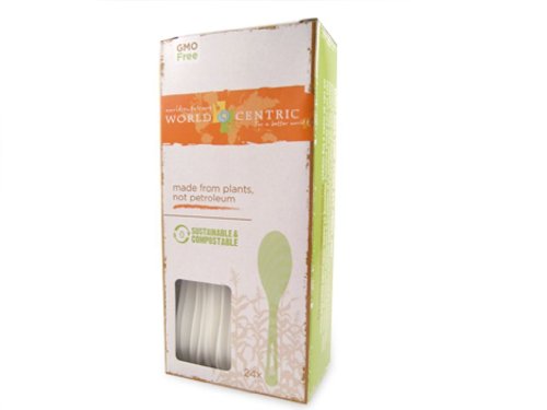 Corn Starch Soup Spoons - Durable, Compostable, BPI & DIN Certified - 150 pcs Bulk Pack