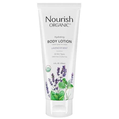 Nourish Organic Body Lotion - Intense Hydration, Certified Organic Ingredients - Lavender Mint, 8oz