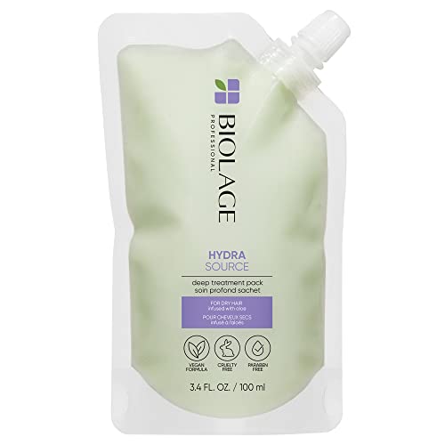 Biolage Hydra Source Hair Mask - Deeply Nourishes & Strengthens Dry Hair, Vegan - 3.4 Fl. Oz