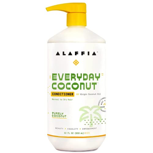 Alaffia EveryDay Coconut Conditioner - Ultra Hydrating, Fair Trade Coconut Oil & Ginger - 32 Fl Oz