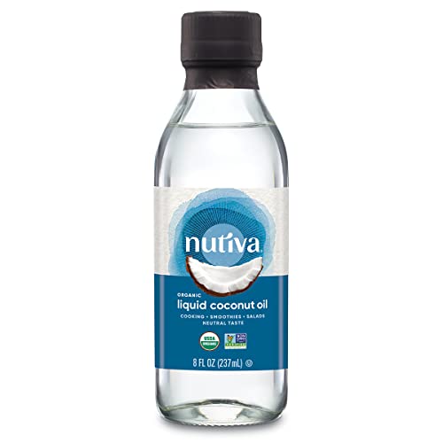 Nutiva Organic Carrier Oil - Nutrient-Rich MCTs, Non-GMO, Vegan - 8 Oz for Cooking & Moisturizing