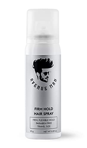 Avenue Man Ultra Firm Hairspray - Strong Hold, Herbal Extracts, Paraben-Free - Travel Size 2.29oz