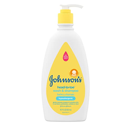 Johnson's Head-To-Toe Kids Shampoo & Body Wash - Tear-Free, Hypoallergenic, Gentle Care - 18.7oz