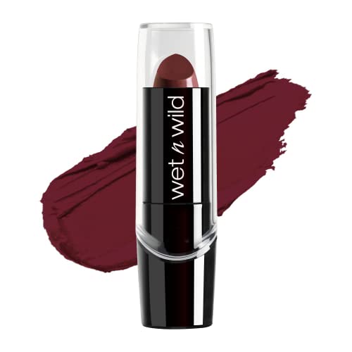 wet n wild Silk Finish Lipstick - Hydrating, Rich Color with Vitamins A & E - Dark Wine