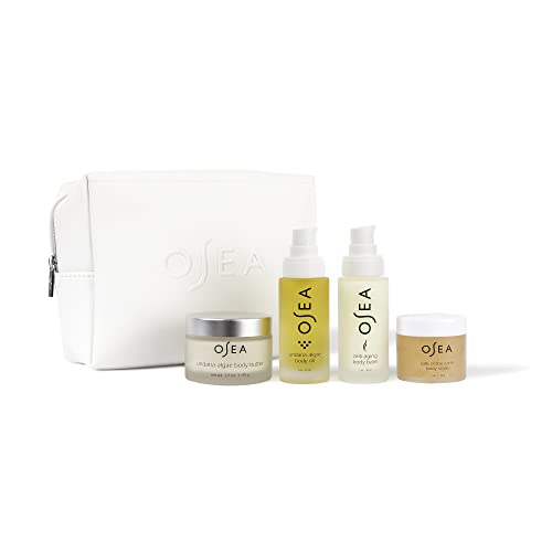 OSEA Body Care Set - Nourishing 4-Piece Kit with Vegan Leather Pouch - Ideal for Gifting