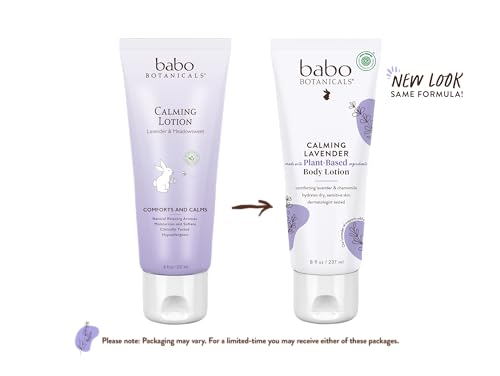 Babo Botanicals Body Lotion - Calming Lavender & Chamomile, Hypoallergenic - 8oz