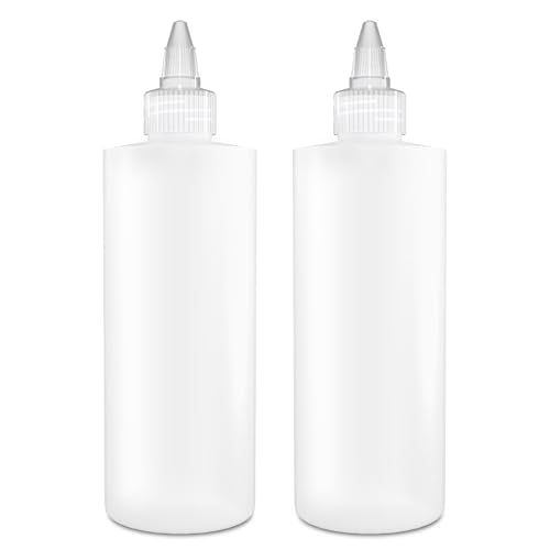 BRIGHTFROM Condiment Squeeze Bottles - BPA-Free, Leak-Proof, Reusable - 8oz, 2 Pack