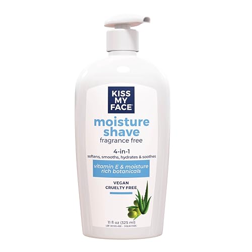 Kiss My Face Moisture Shave - Smooth Shave, Nourishing Ingredients, Fragrance-Free - 11 fl oz