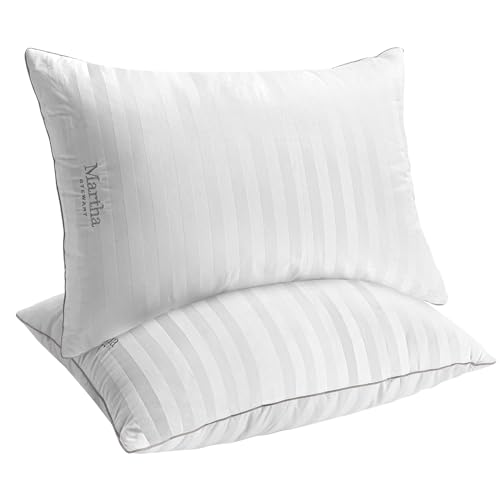 Martha Stewart Queen Pillows Set of 2 - 500 Thread Count, All Sleep Positions, 20 x 28 inches