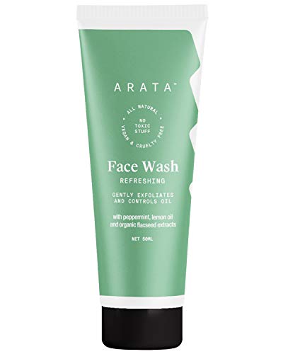 Arata Refreshing Face Wash - Gently Exfoliates & Controls Oil, EWG Certified, Vegan - 1.7 Fl Oz