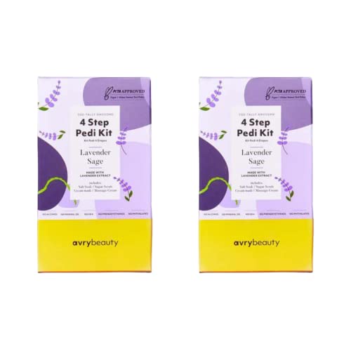 AvryBeauty Foot Care Set - Lavender Sage Relaxation, Vegan, 4-Step At-Home Treatment - 2 Pack