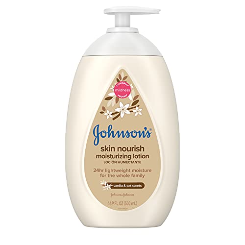 Johnson's Baby Lotion - Moisturizes Dry Skin, Gentle & Hypoallergenic, Vanilla Oat Scent - 16.9oz